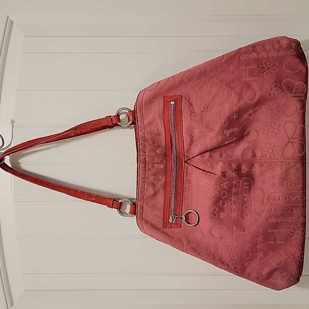 Coach Pink Poppy Shoulder Tote Bag - Picture 9 of 9
